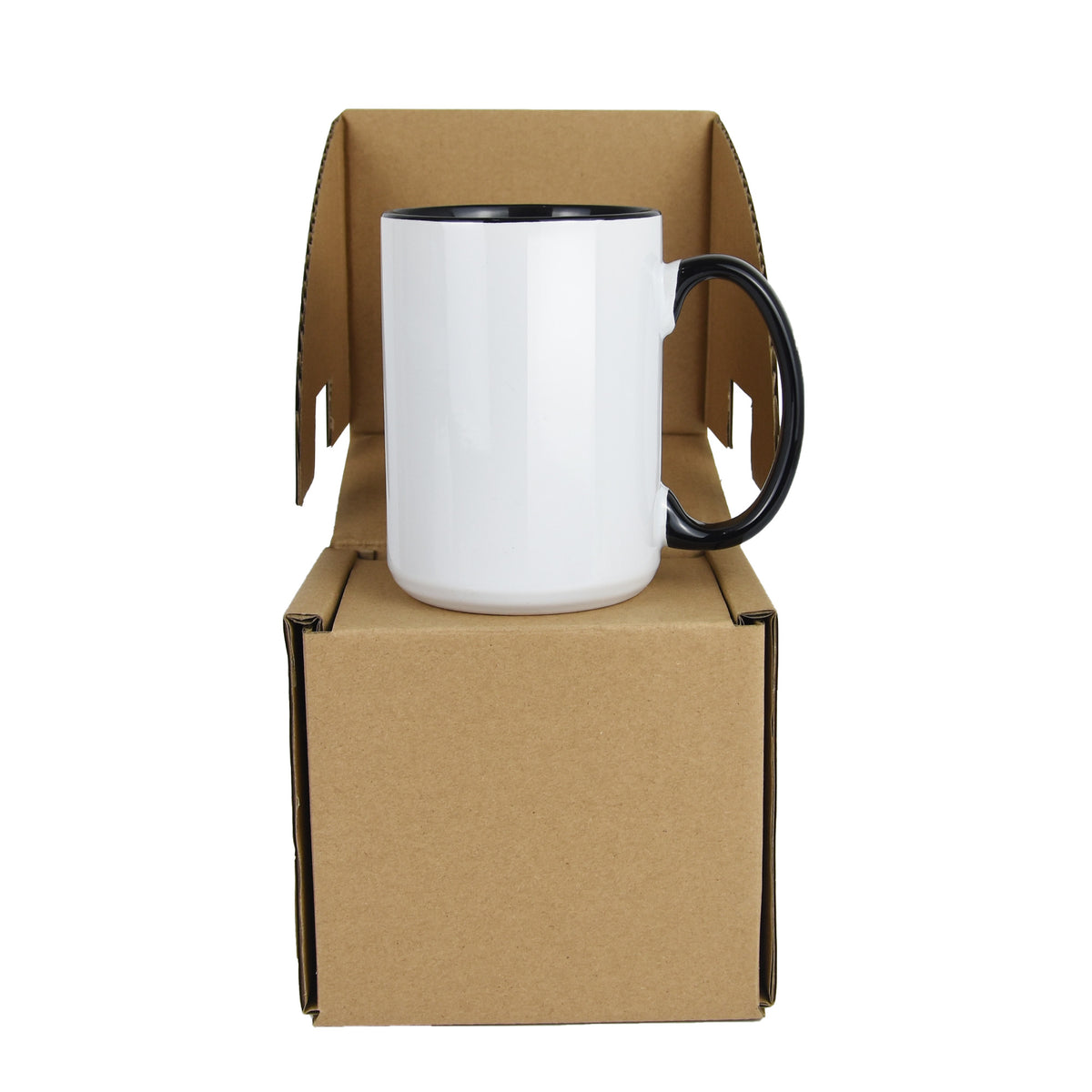 11 Oz Orange Inside and Handle Sublimation Blank Mugs With Brown Mail Order  Box Case Of 6