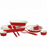 10-Piece Ceramic Bakeware Set – Red