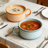 Set of 2 Pcs 22 oz Soup Mug with Lid - Orange & Viridian