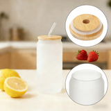 24 Pack 18oz Sublimation Glass Cans Blanks with Bamboo Lid