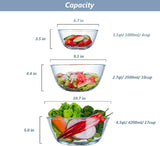 3-Piece Glass Mixing Bowls with Lids Set