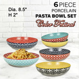 Color Festival 8.5" Pasta bowl (set of 6)