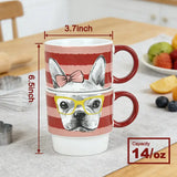 14 OZ stacking mug, set of 2, Red