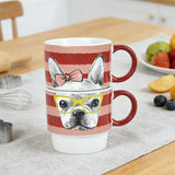 14 OZ stacking mug, set of 2, Red