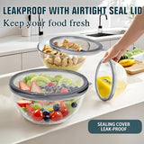 3-Piece Glass Mixing Bowls with Lids Set