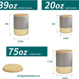 3-Piece Canister Set with Bamboo Lids – Grey (2-Tone)