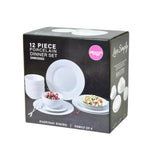 Embossed 12-Piece Dinnerware Set