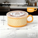 set of 6 ps 22 oz Soup Mug with Lid - Orange, Screen Printing