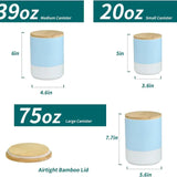 3-Piece Canister Set with Bamboo Lids – Blue (2-Tone)