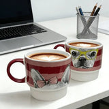 14 OZ stacking mug, set of 2, Red