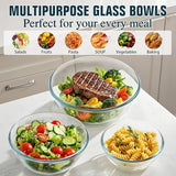 3-Piece Glass Mixing Bowls with Lids Set