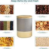 3-Piece Canister Set with Bamboo Lids – Grey (2-Tone)