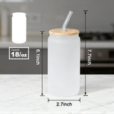 24 Pack 18oz Sublimation Glass Cans Blanks with Bamboo Lid