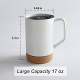 17 OZ Sublimation Mugs with Removeable Cork Bottom and Splash Proof Lid, Sublimation Coffee Mugs with Brown Mail Order Box, Case of 12 Pieces