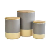 3-Piece Canister Set with Bamboo Lids – Grey (2-Tone)
