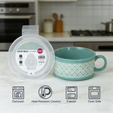 set of 6 ps 22 oz Soup Mug with Lid – Viridian, Screen Printing