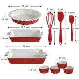 10-Piece Ceramic Bakeware Set – Red