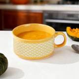 set of 6 ps 22 oz Soup Mug with Lid - Orange, Screen Printing