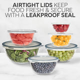 3-Piece Glass Mixing Bowls with Lids Set