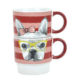 14 OZ stacking mug, set of 2, Red