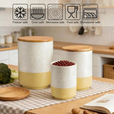 3-Piece Canister Set with Bamboo Lids – White (2-Tone)