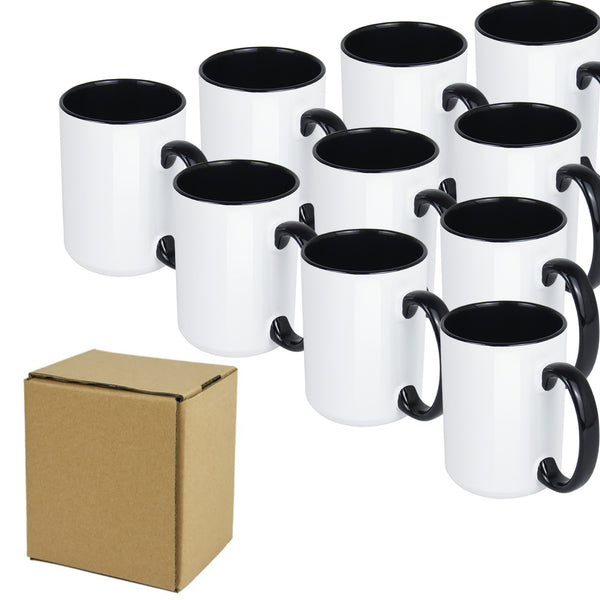 15 OZ Sublimation Coated Blank Mugs 2-Tone+ shipping Cardborad Box,Pal –  Artonusa