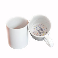 18PCS 11OZ Sublimation Mug Coated Ceramic Mugs White Sublimation Blanks Mugs with Happy Birthday Design in The Bottom