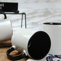 11 OZ Sublimation Coated Blank Mug With Black Inside And Handle,With Brown Mail Order Box,Case of 12 Pieces-Free Shipping!