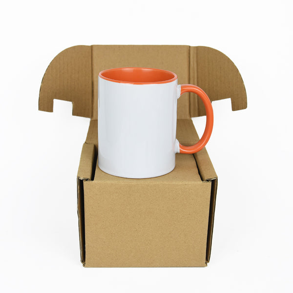11 Oz 2 Tone Color Inside and Handle Sublimation Blank Mugs With Brown –  Artonusa
