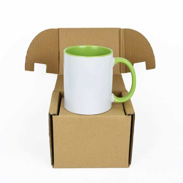 Light Green Two-Tone Ceramic Sublimation Coffee Mug 11oz