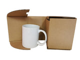 11 OZ Sublimation Coated Blank Mugs With Mail Order Cardborad Box,Case of 24 Pieces-Free Shipping!