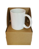 11 OZ Sublimation Coated Blank Mugs With Mail Order Cardborad Box,Case of 24 Pieces-Free Shipping!